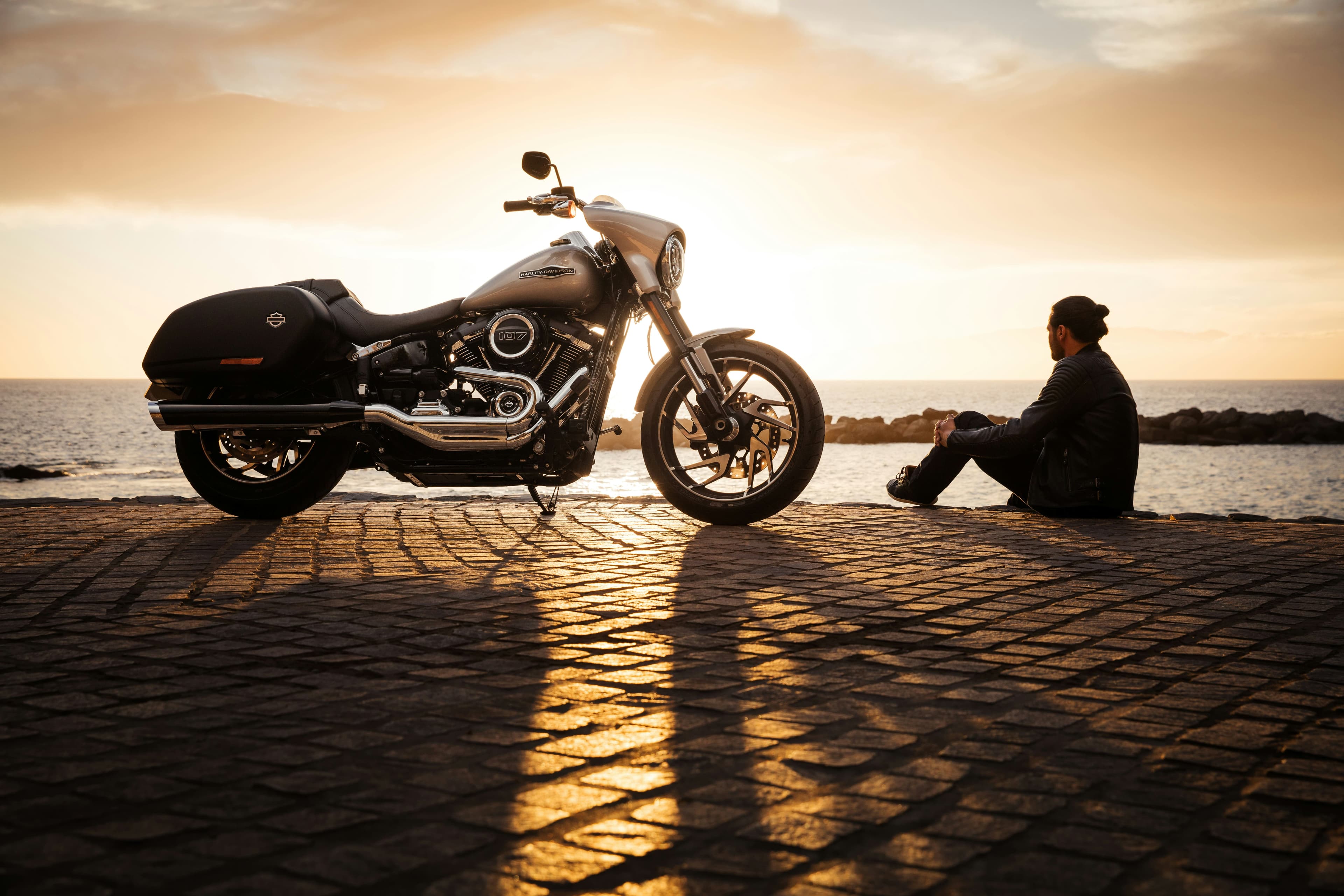 harley-davidson-1HZcJjdtc9g-unsplash (1) Homem sentado ao lado de uma moto